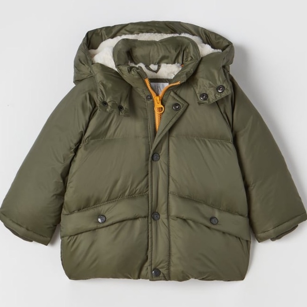 Zara down feather water repellant puffer